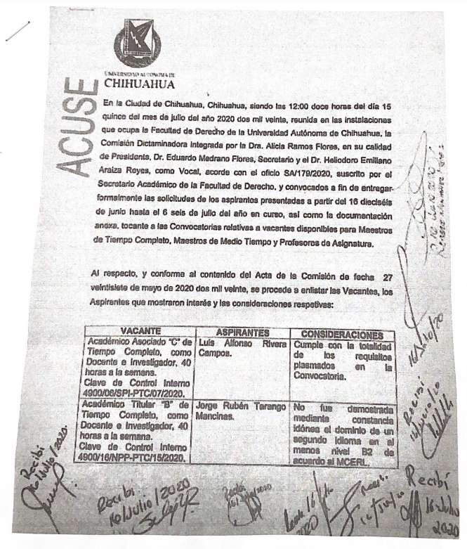 Se regala director de derecho tiempo completo en la uach