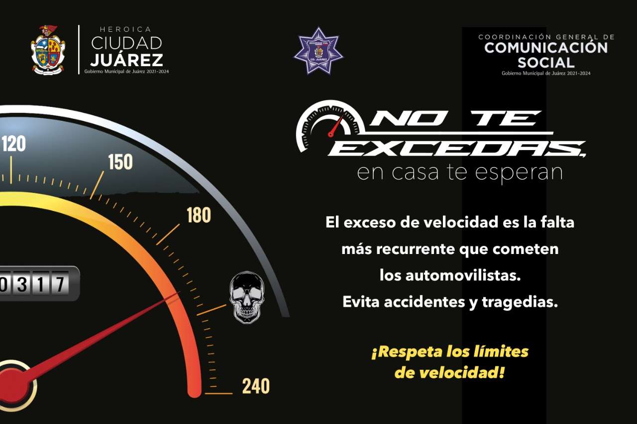 Llama seguridad vial a no exceder los límites de velocidad