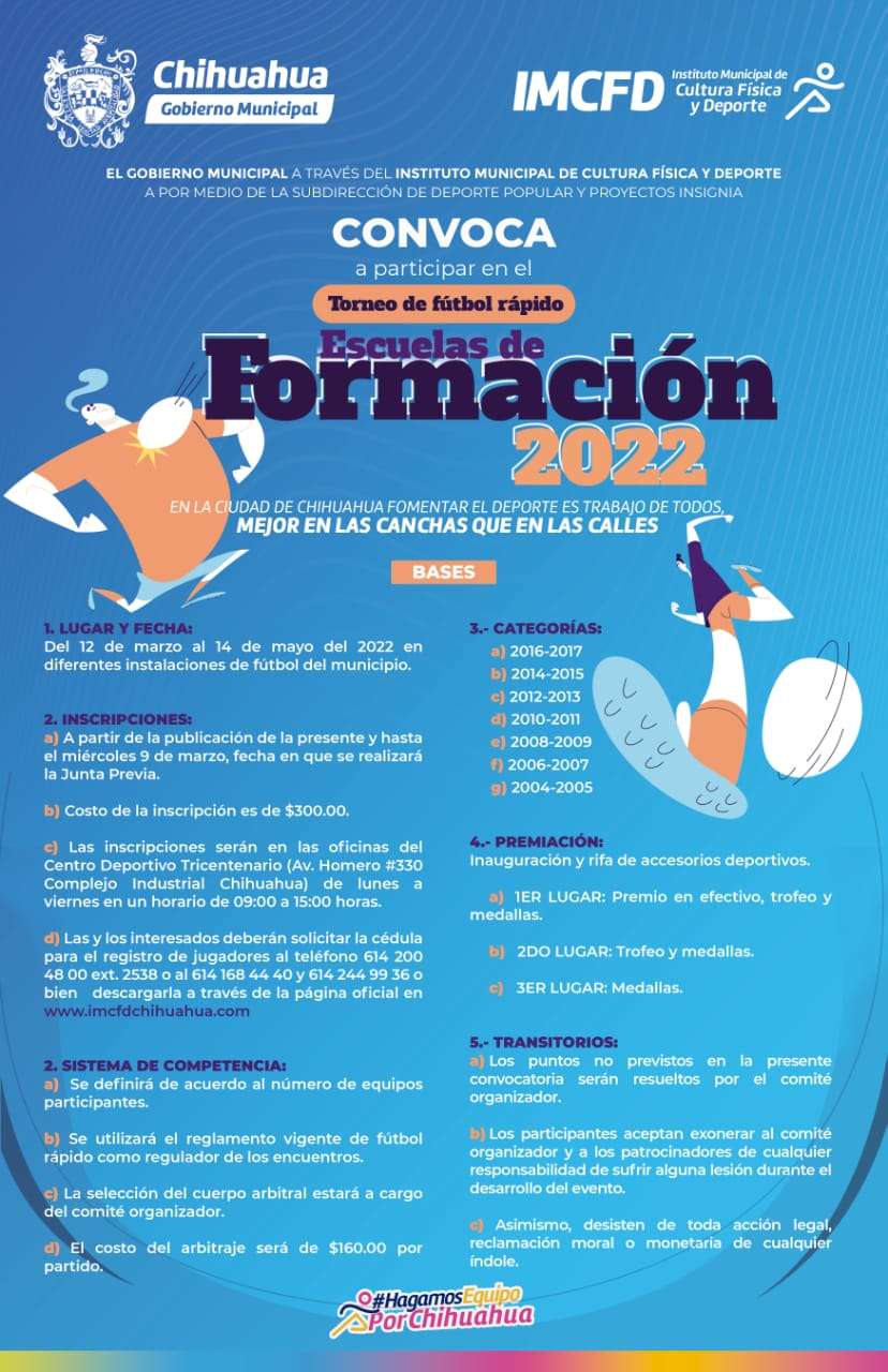 Convocan a escuelas de formación infantil y juvenil a torneo de fútbol rápido