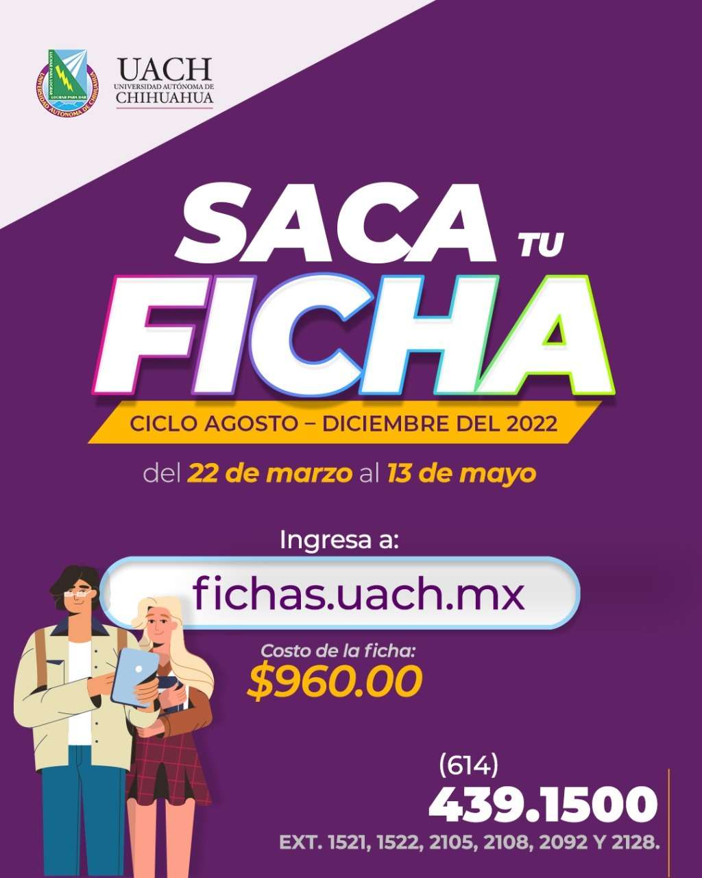 Iniciará uach entrega de fichas de admisión el 22 de marzo