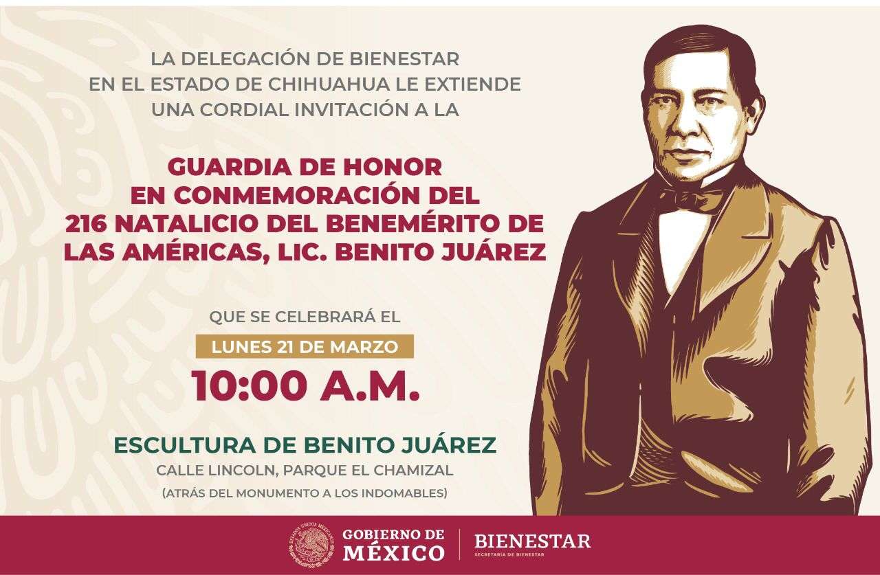 Ofrecen guardia de honor a benito juárez en el chamizal
