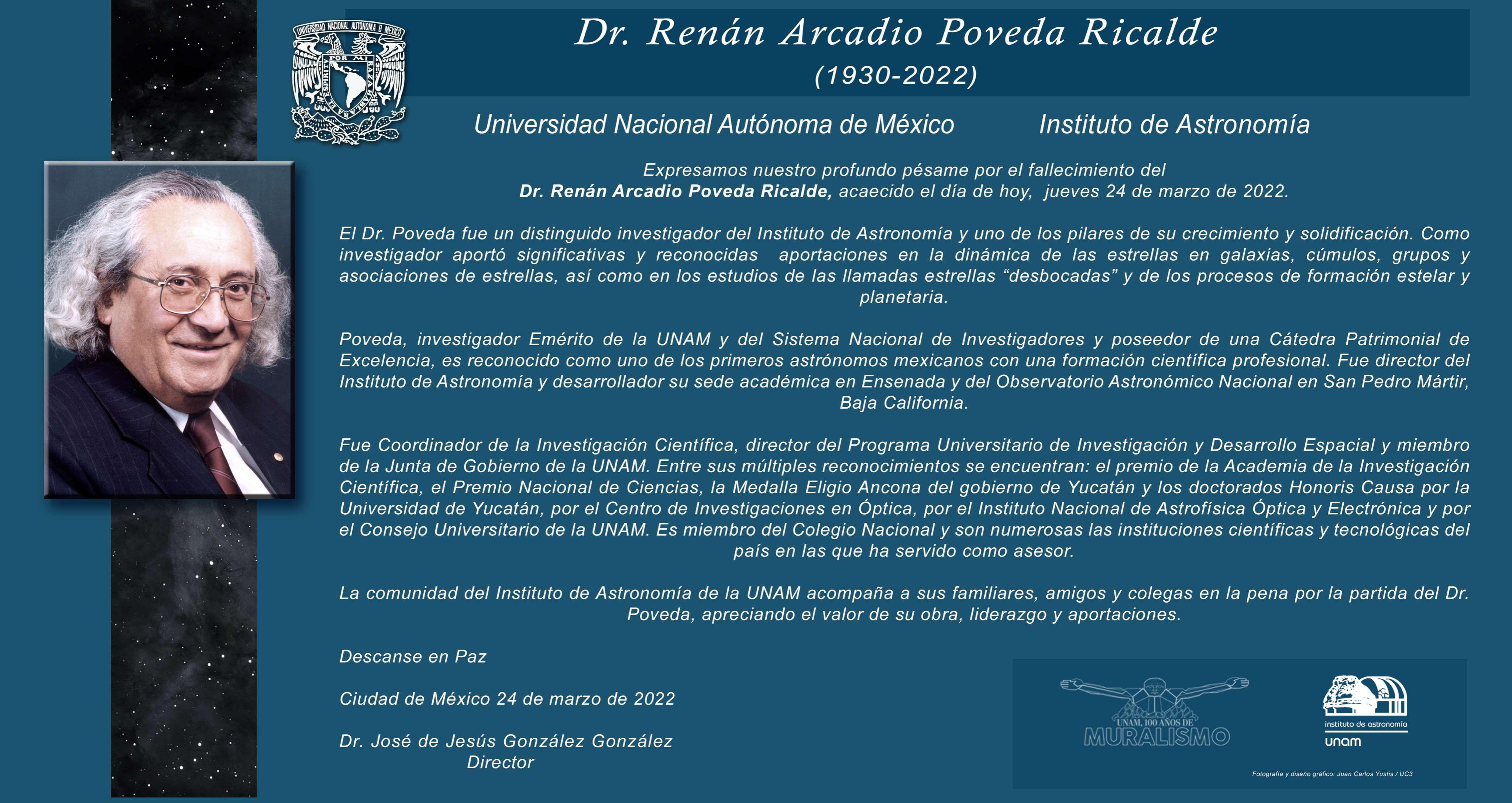 Fallece el astrónomo mexicano arcadio poveda ricalde