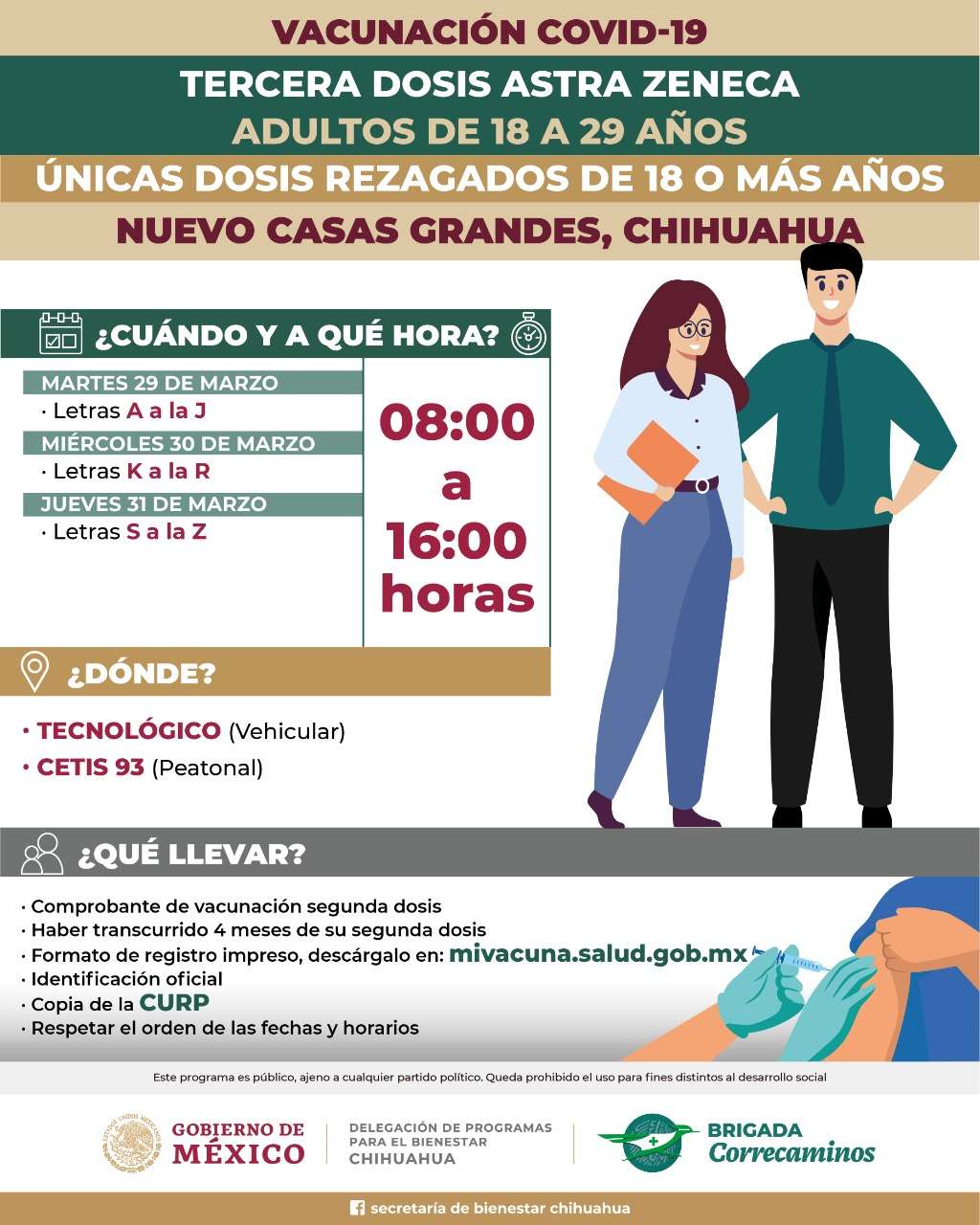 Aplican 3ª dosis a jóvenes en 21 municipios | La Opción de Chihuahua