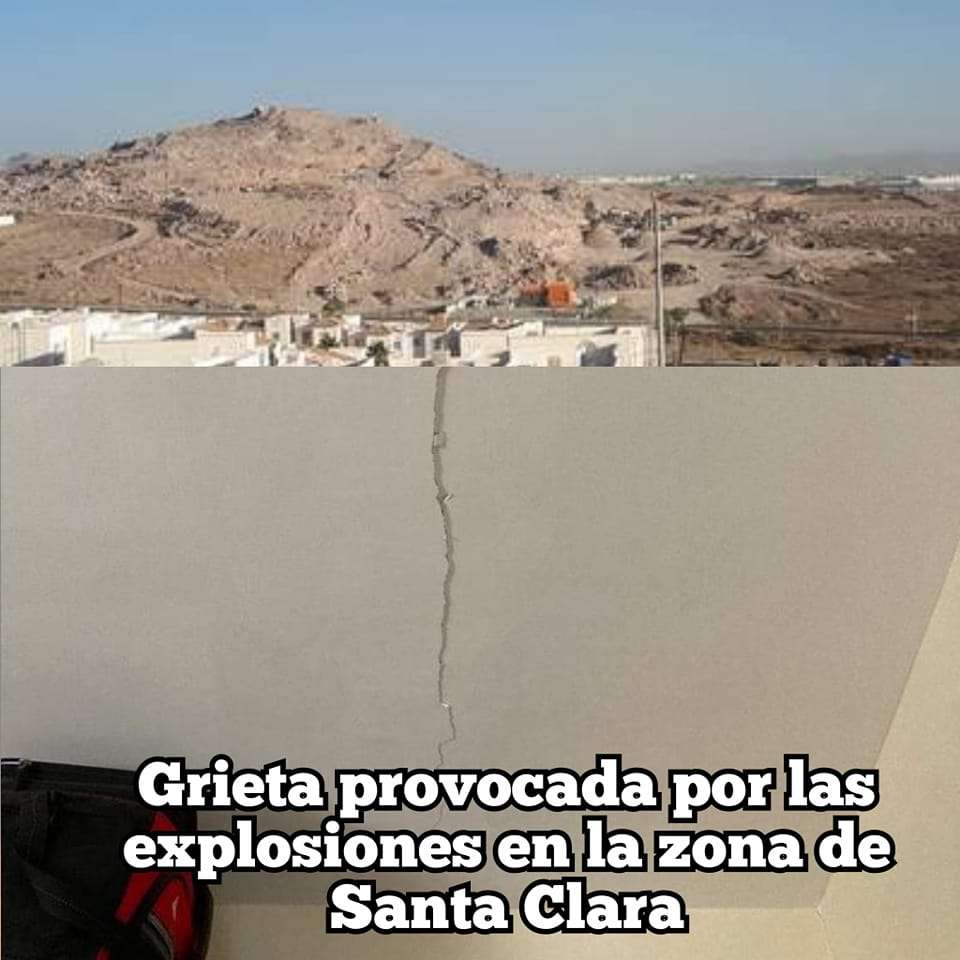 Presentan grietas casas de santa clara por uso de explosivos