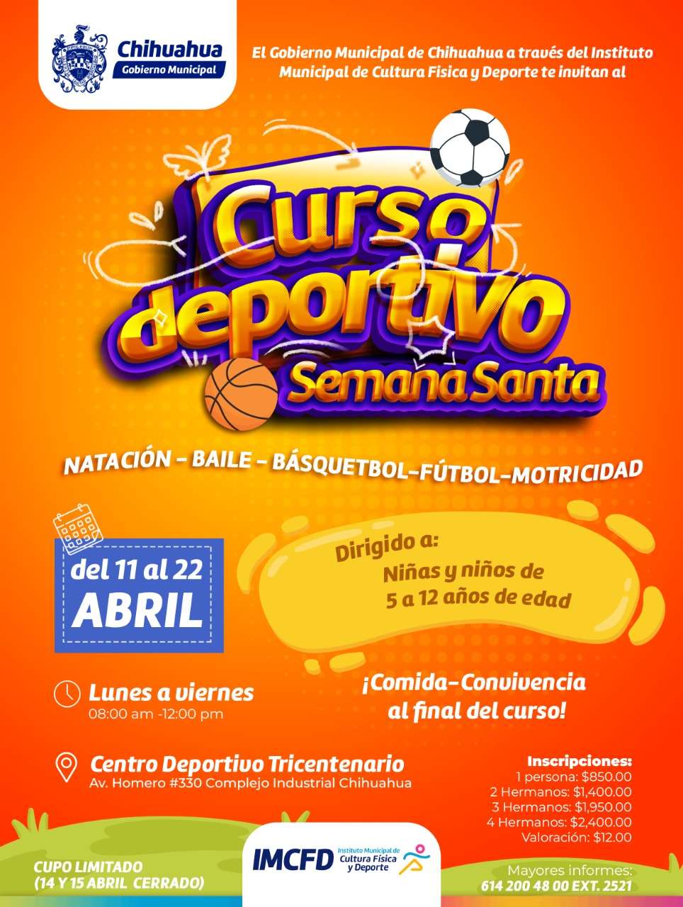 Ofrece deportivo tricentenario cursos de natación y más en semana santa