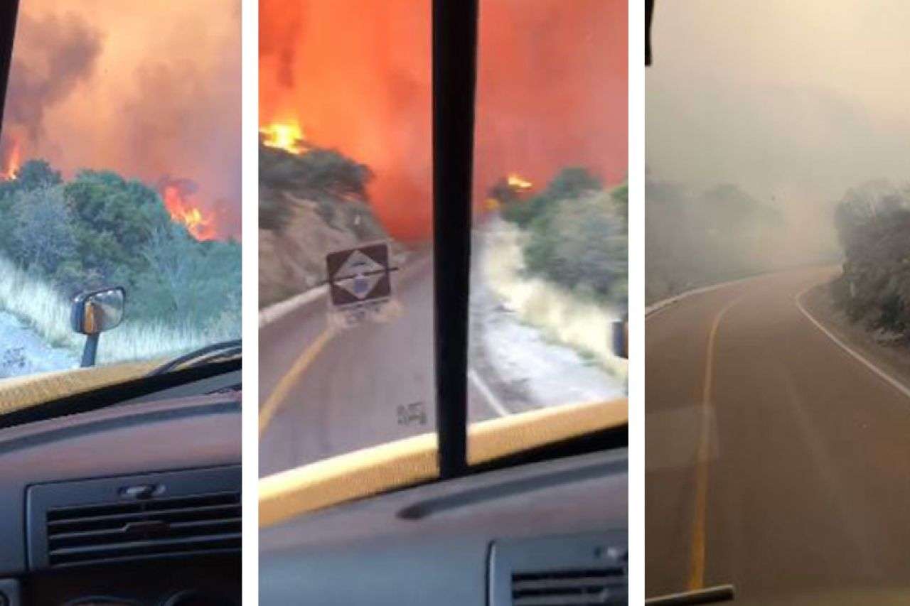 Gran incendio forestal cerca de janos