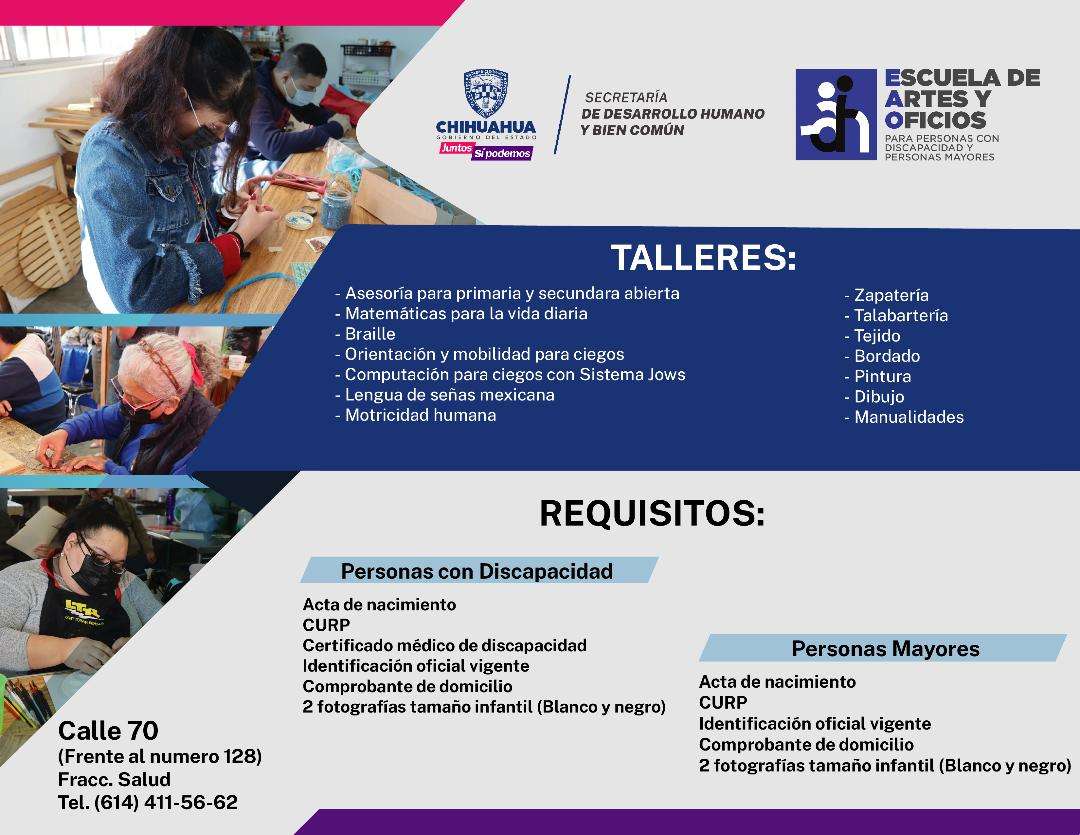 Invitan a adultos mayores y discapacitados a escuela de artes y oficios |  La Opción de Chihuahua