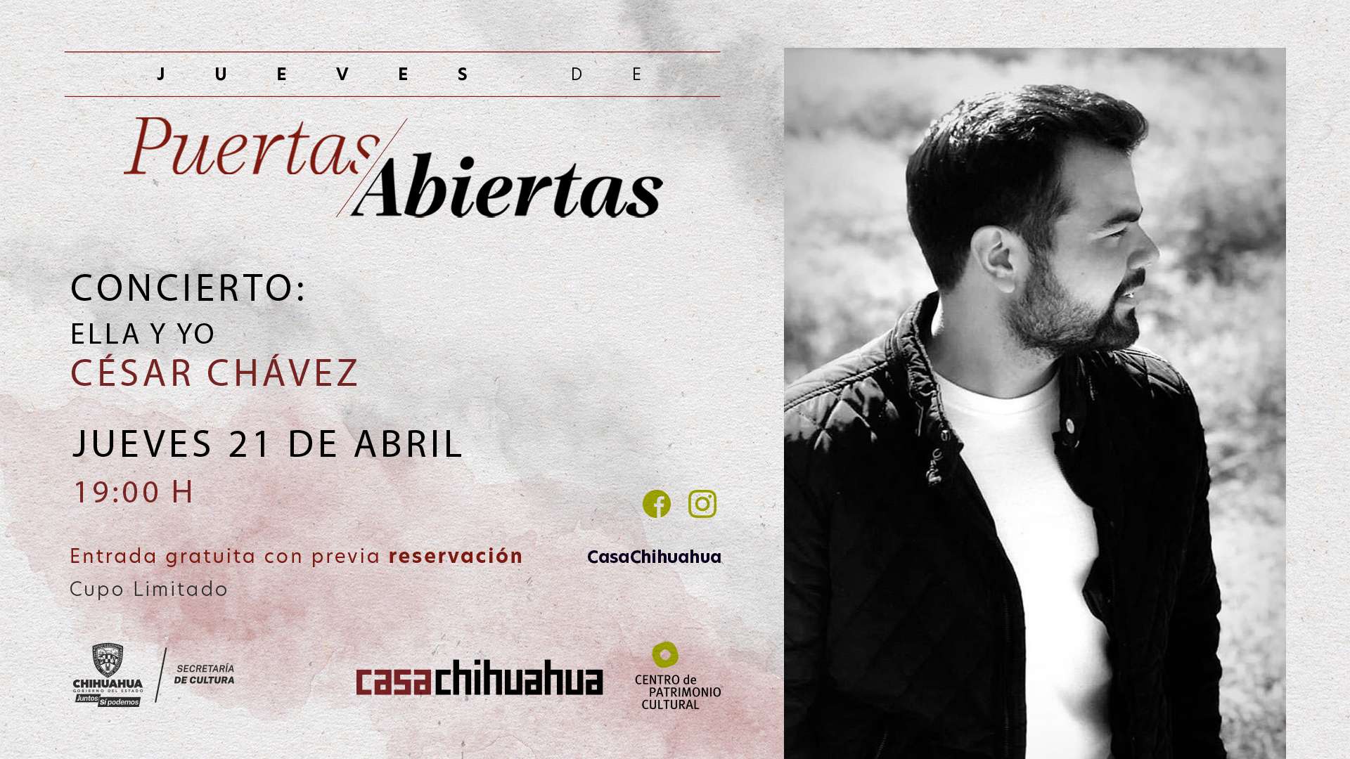 Invitan al concierto ella y yo
con césar chávez