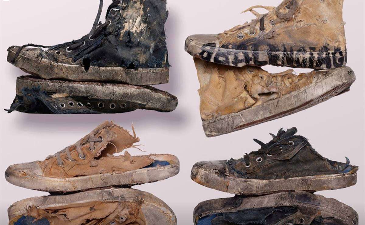 Sorprende balenciaga con sus nuevos tenis destruidos y sucios