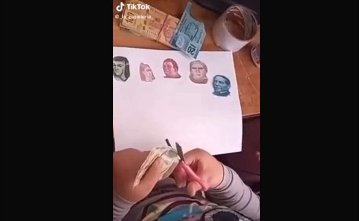 Video: Recorta niña billetes para ilustrar su tarea