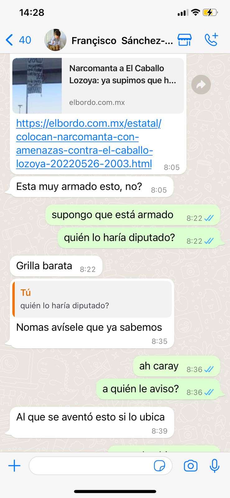 Amenaza diputado a periodista por publicar narcomanta vs el caballo