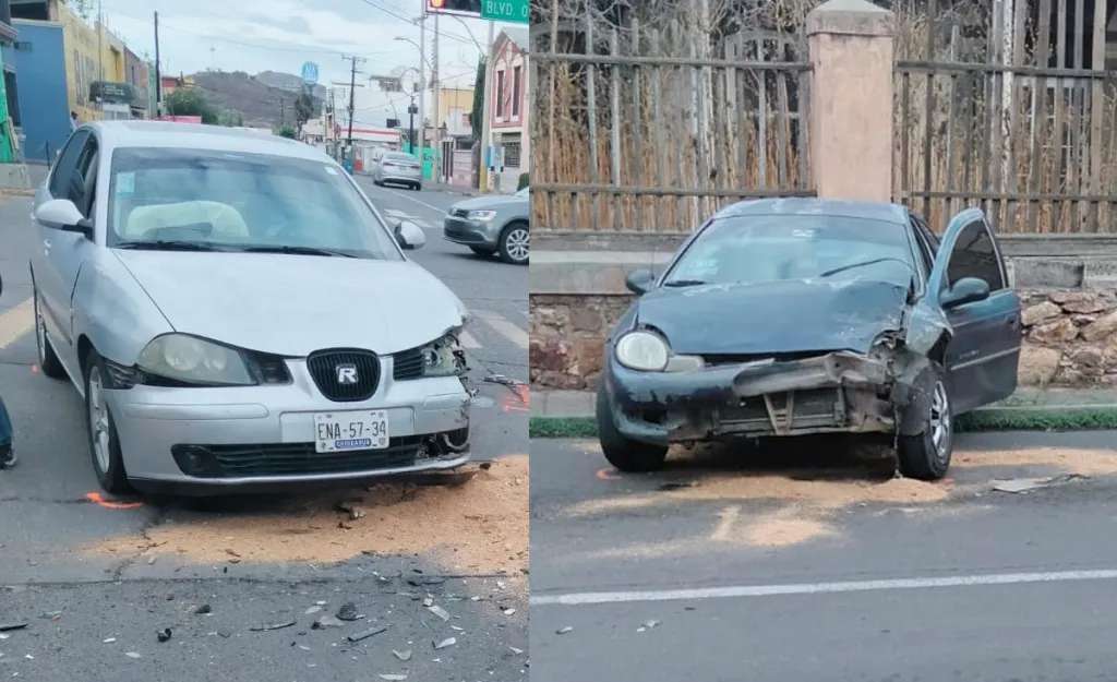 Se impactan dos autos brutalmente en quintas y boulevard 