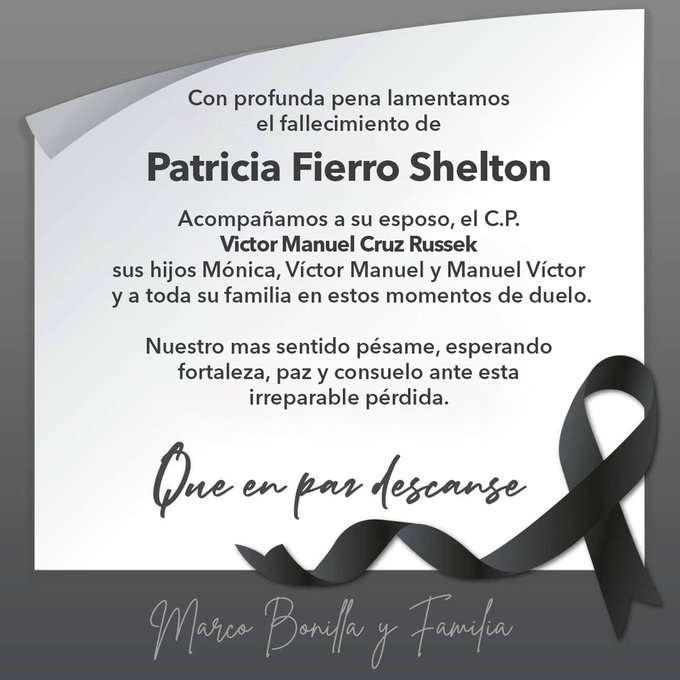 Envía alcalde condolencias por muerte de patricia fierro shelton