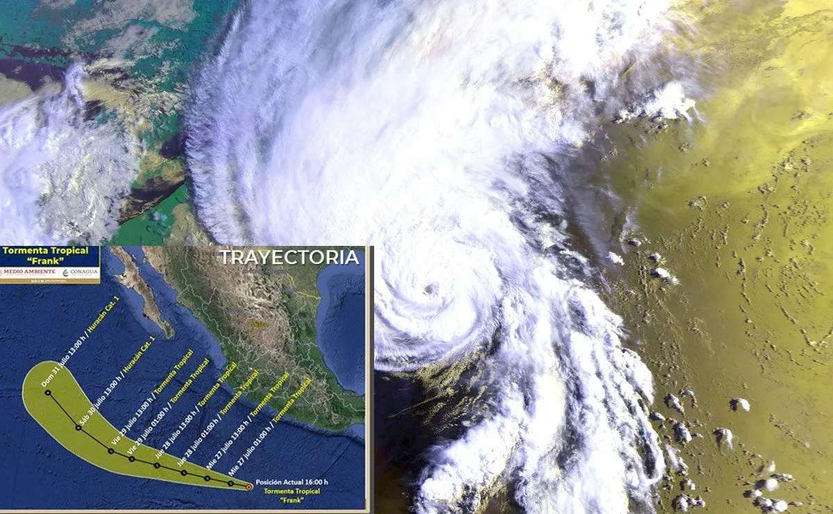 Frank se convierte en ciclón en el Pacífico; lluvias muy fuertes en varios estados