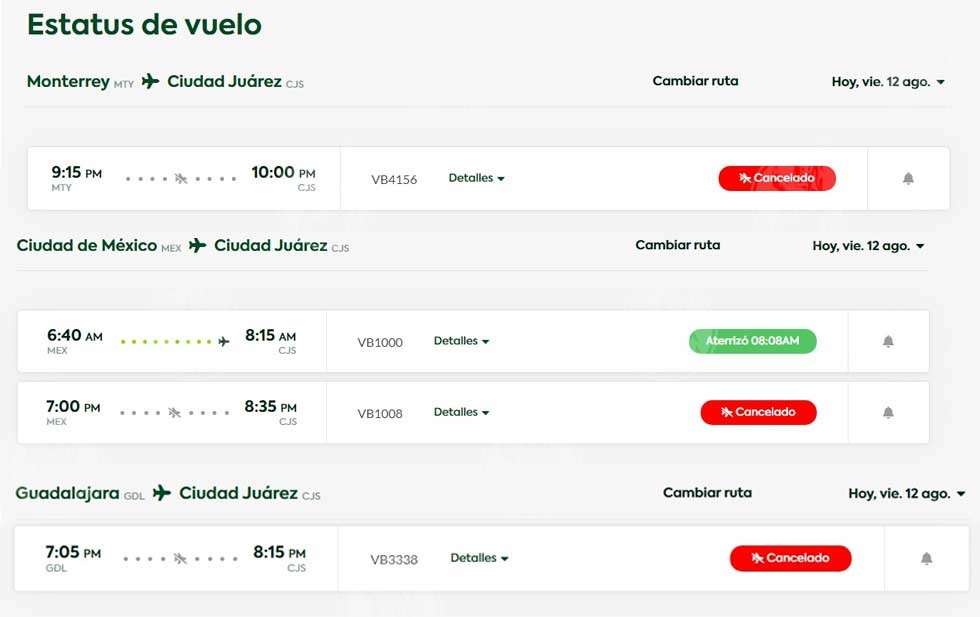 Cancela vuelos de y hacia juárez, la línea viva aerobús
