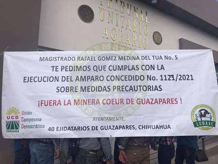 Protestan ejidatarios de Guazapares contra minera COEUR