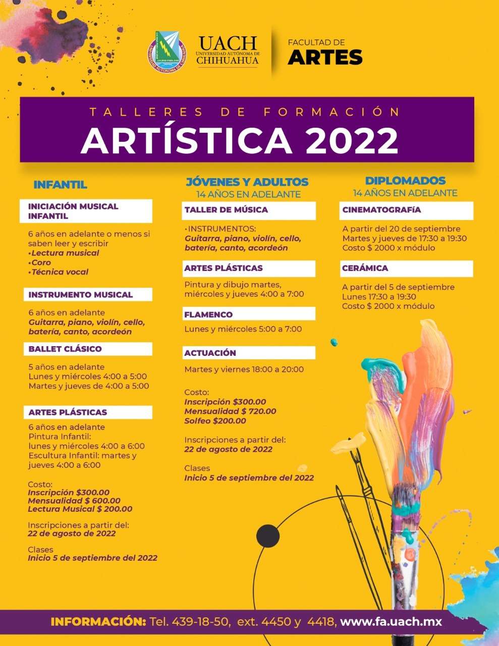 Checa estos Talleres de Formación Artística 2022 en la UACH