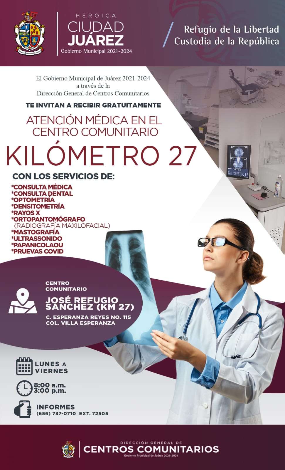 Ofrecen centros comunitarios del kilómetro 27 diversos servicios de salud gratuitos