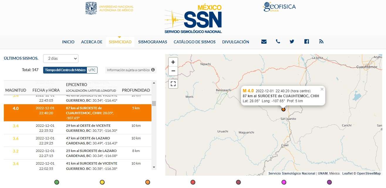 Tiembla cerca de San Juanito