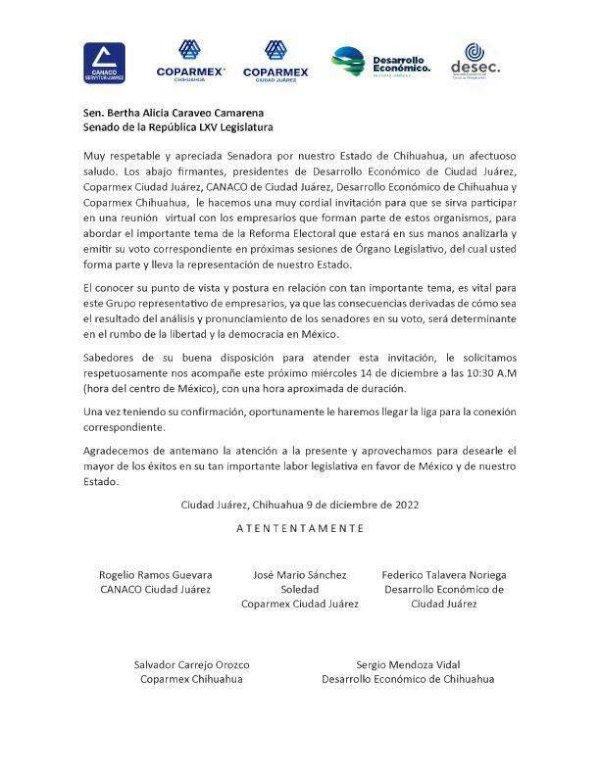 Invita Coparmex a senadores a discutir Plan B de Reforma Electoral | La ...