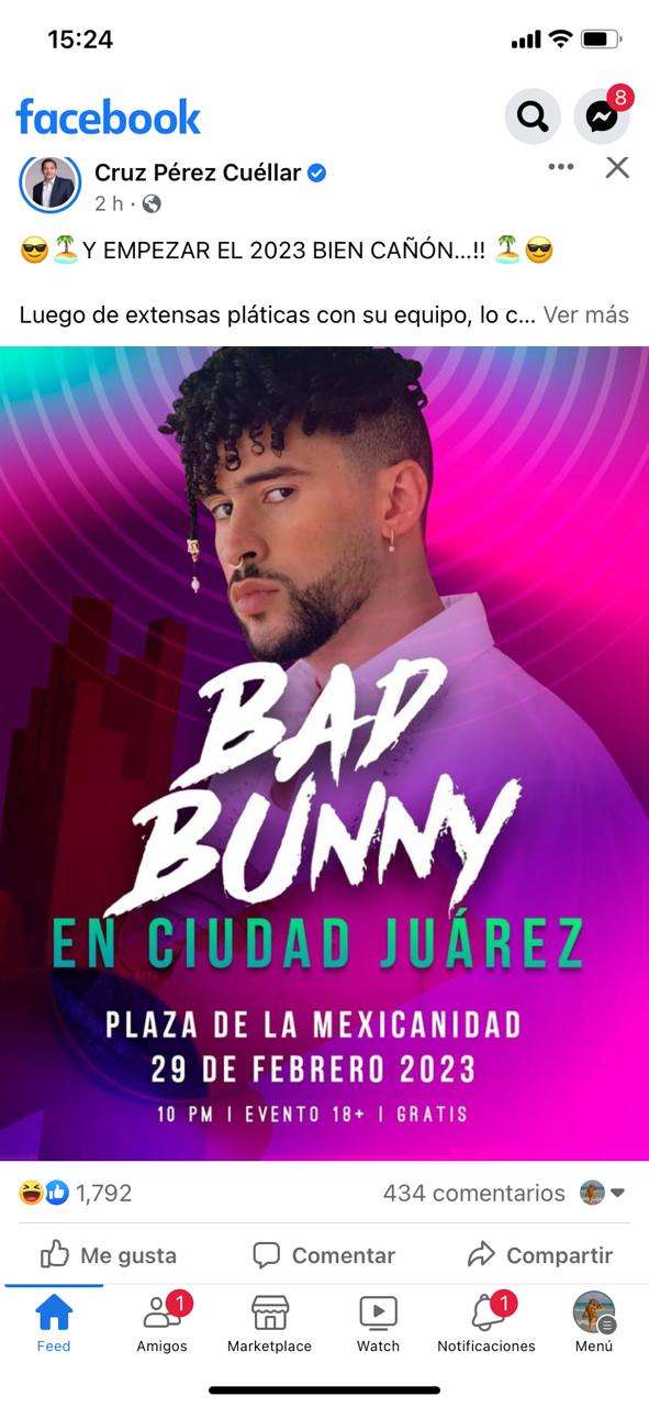 Bad Bunny en Juárez el 29 de febrero de 2023