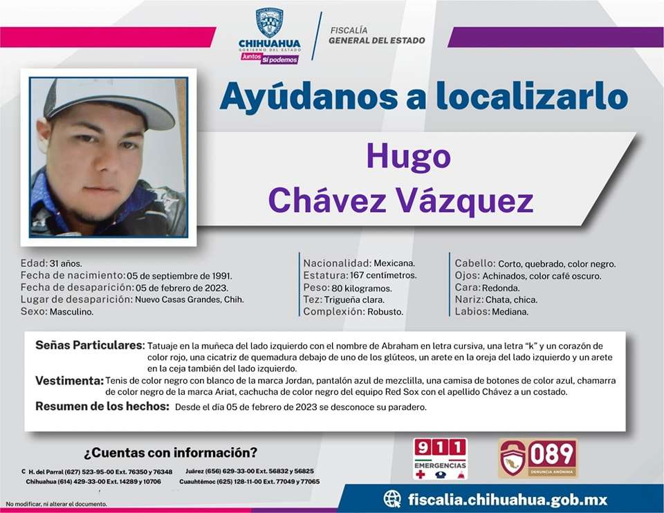 Desaparece joven en Nuevo Casas Grandes