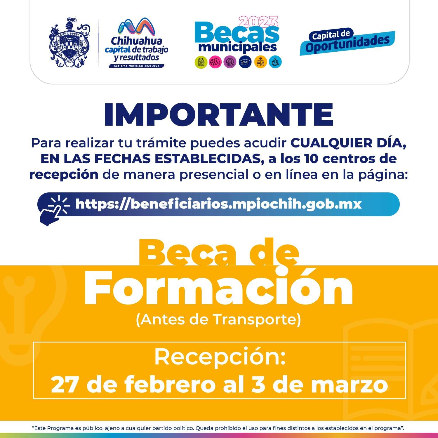 Inicia registro y recepción de documentos para Becas de Formación 2023 ...