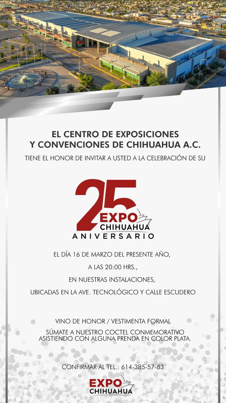 Invitan a 25 aniversario del Centro de Exposiciones y Convenciones de Chihuahua