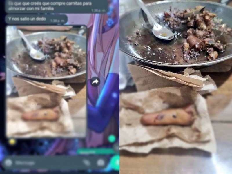 Fuertes imágenes: Encuentran dedo humano en orden de carnitas
