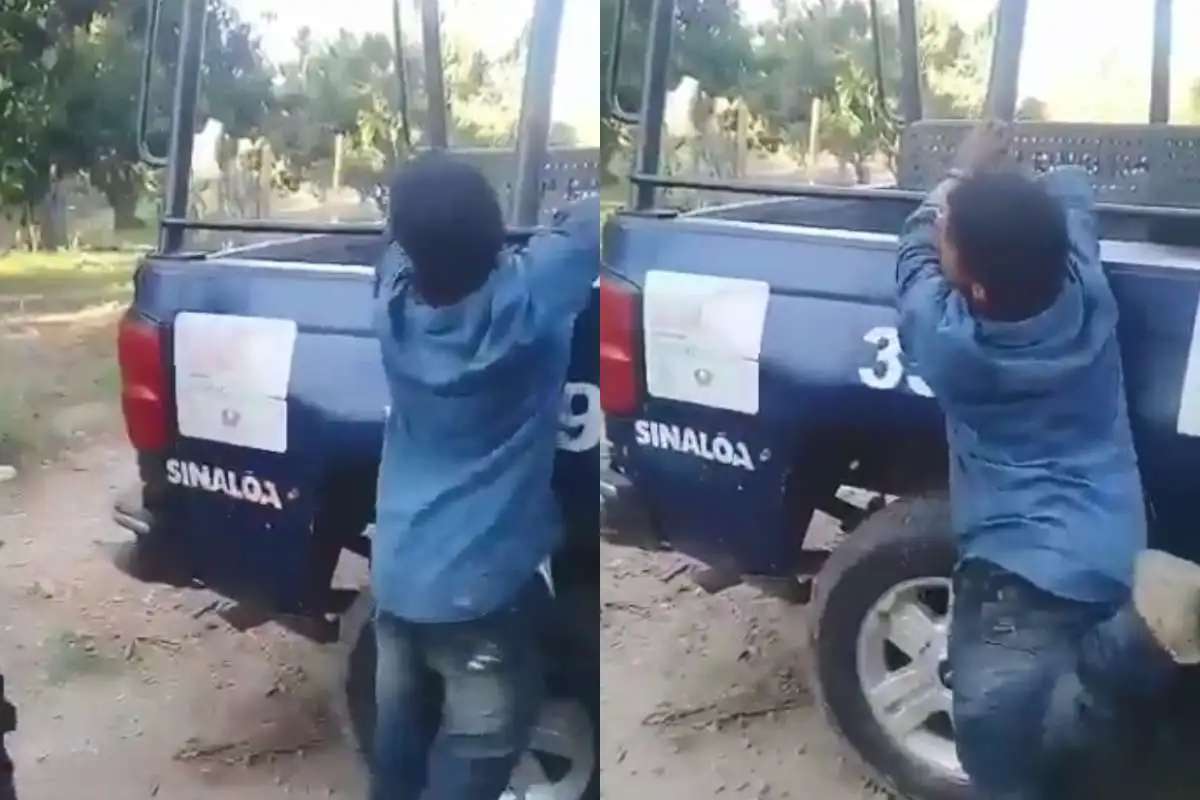 VIDEO: Captan a policía tableando a un hombre en Escuinapa, Sinaloa