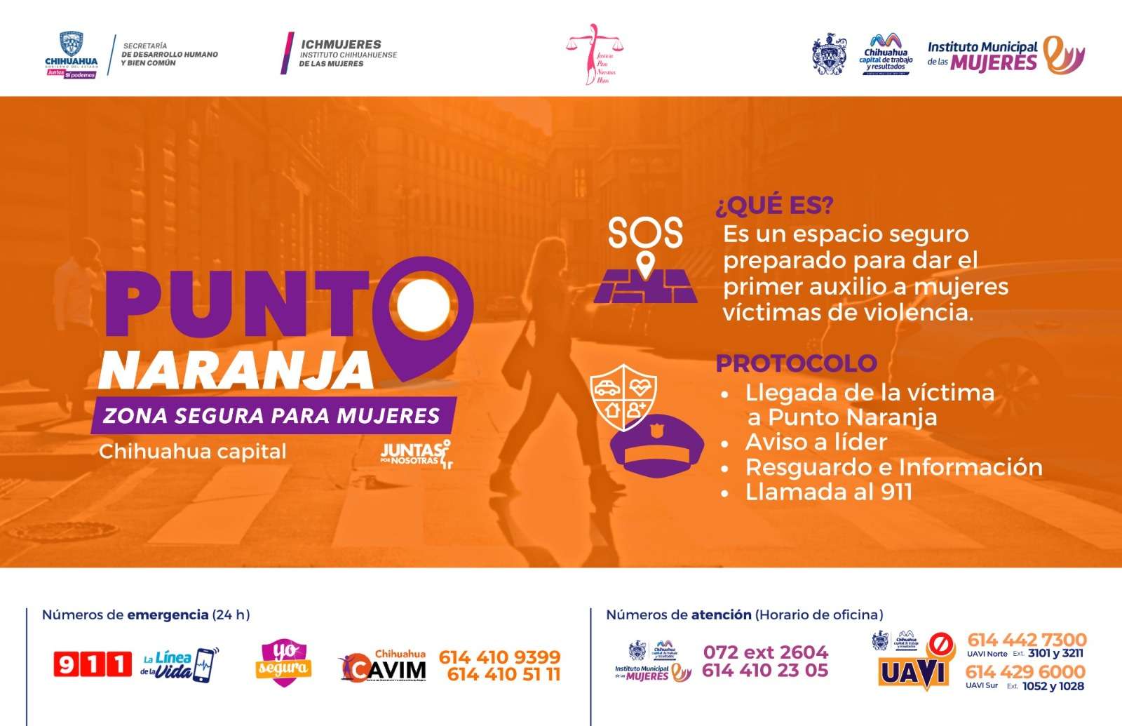 Invitan a denunciar situaciones de violencia de genero en Puntos Naranja