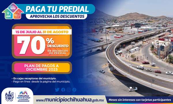 Ofrecen 70% de descuento en recargos del Predial hasta el 31 de agosto 
