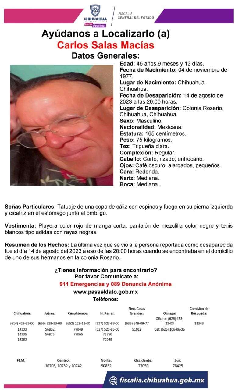 Piden ayuda para localizarlo