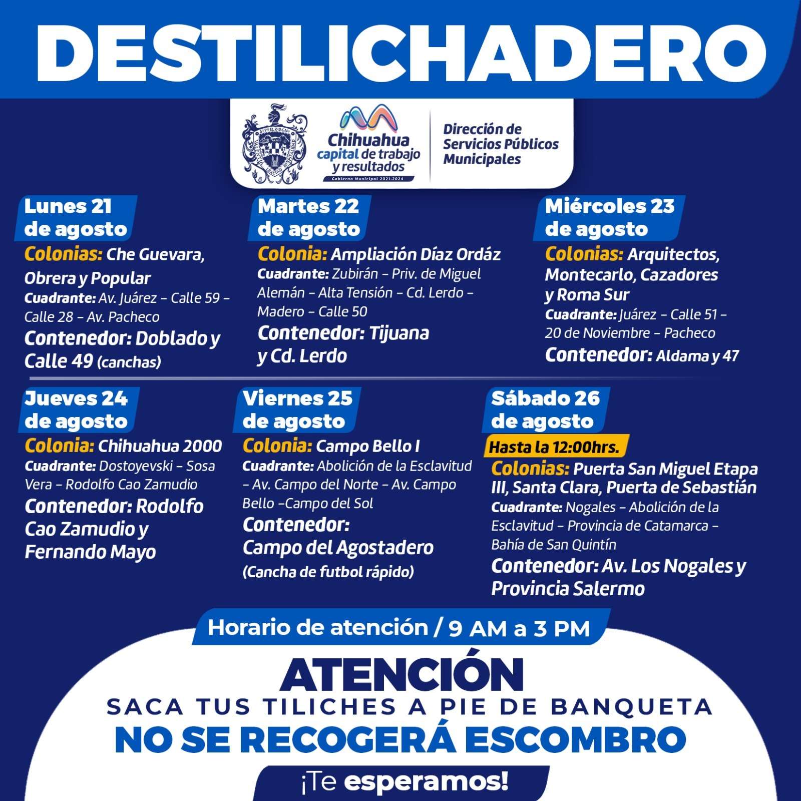 Checa aquí dónde estará el destilichadero la próxima semana