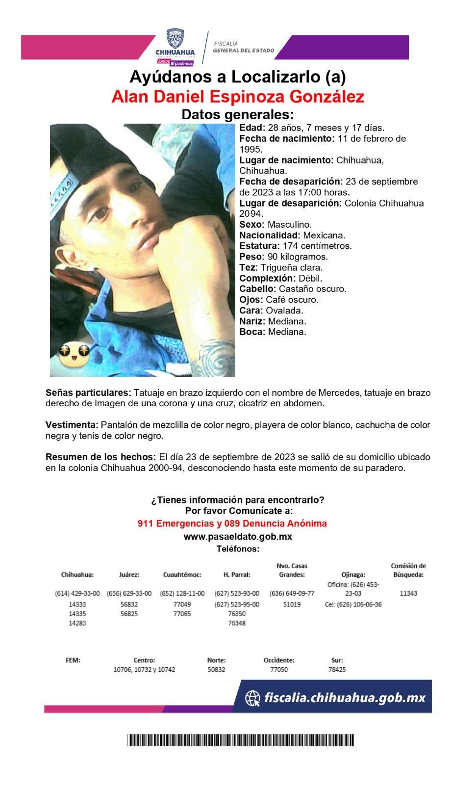 Desaparece uno en Chihuahua 2094