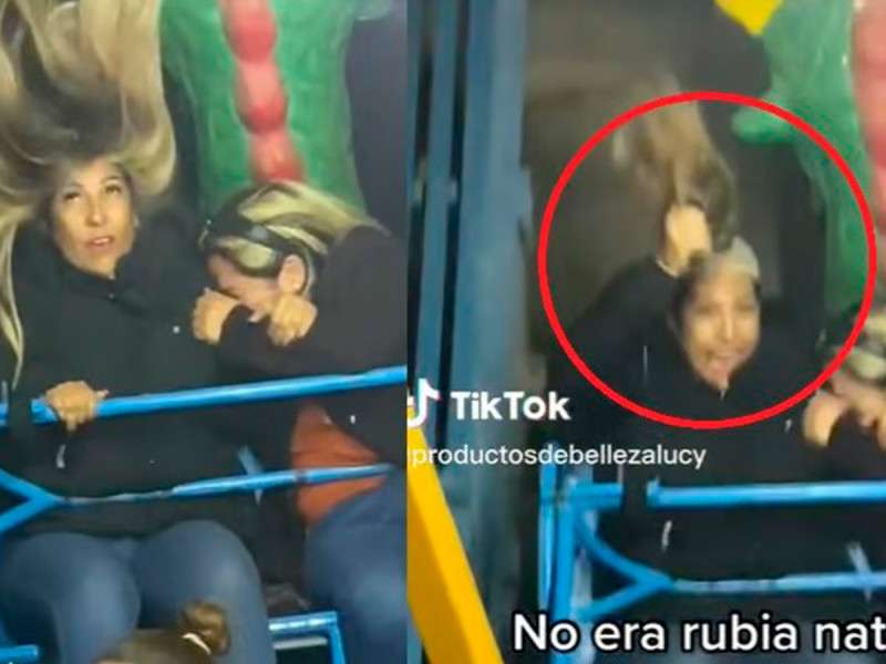 Video: Peluca de mujer sale volando en pleno juego mecánico
