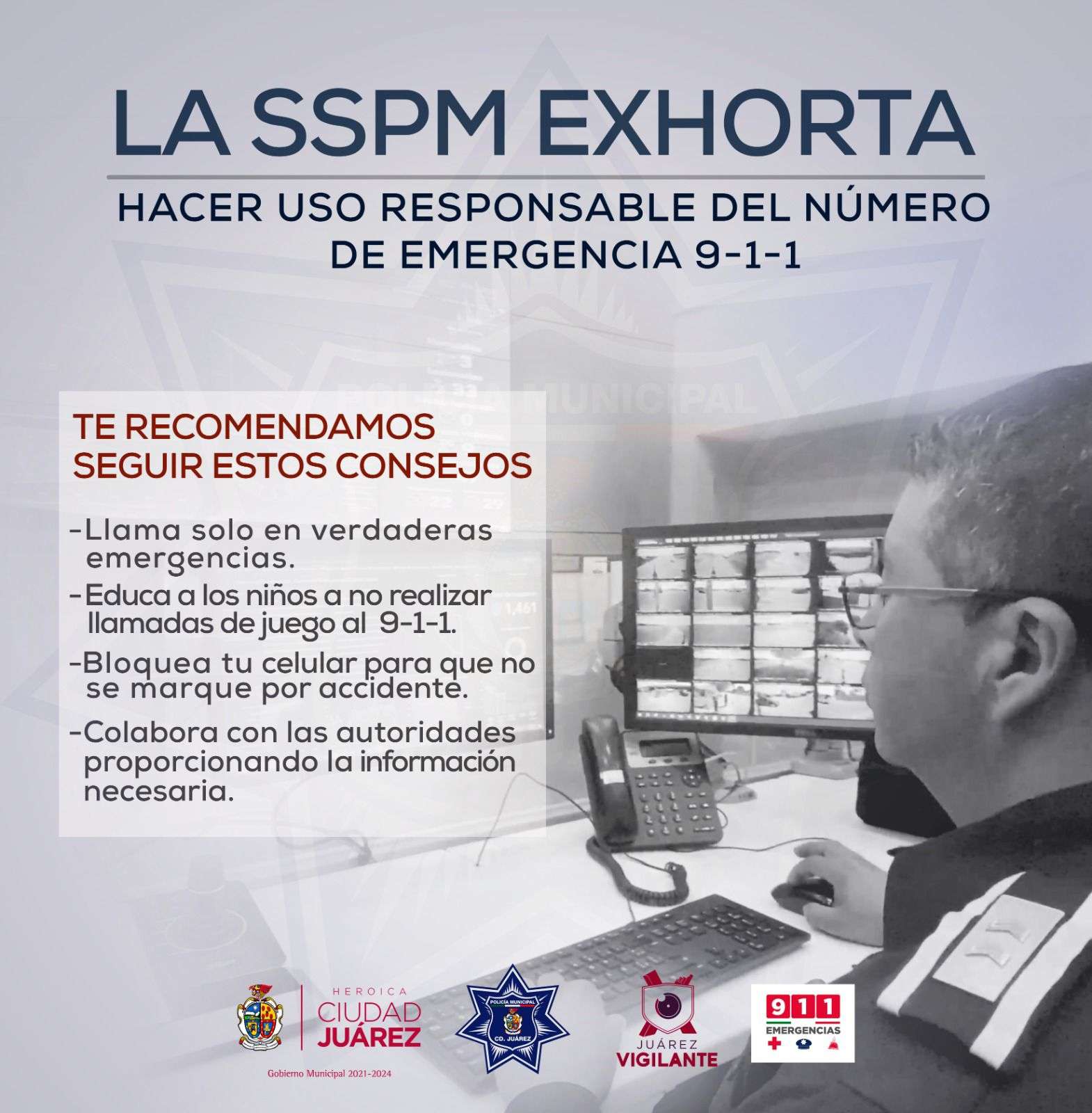 Llama la SSPM a hacer uso responsable del número de emergencia 911