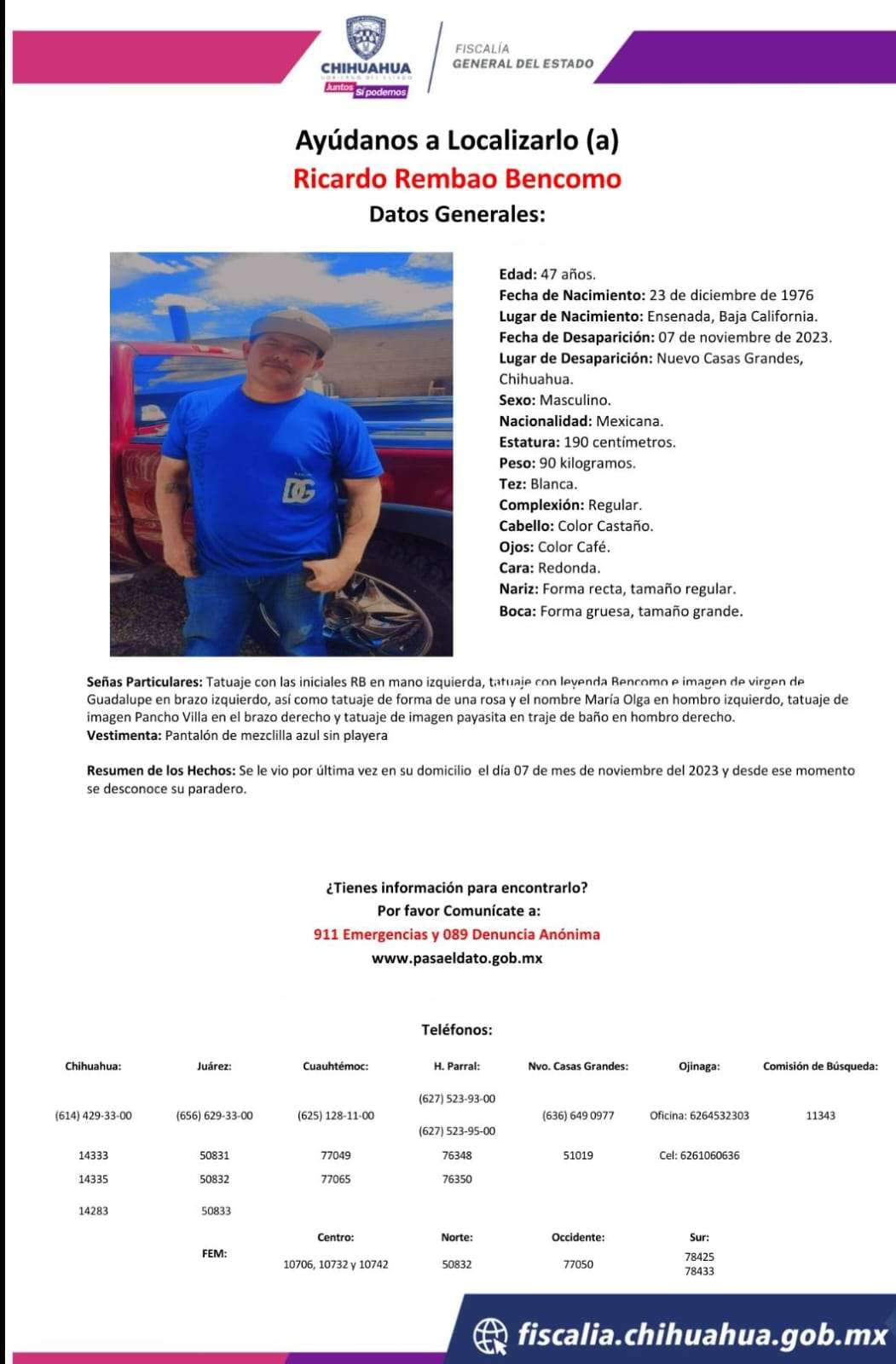 Solicitan ayuda para localizar a Ricardo