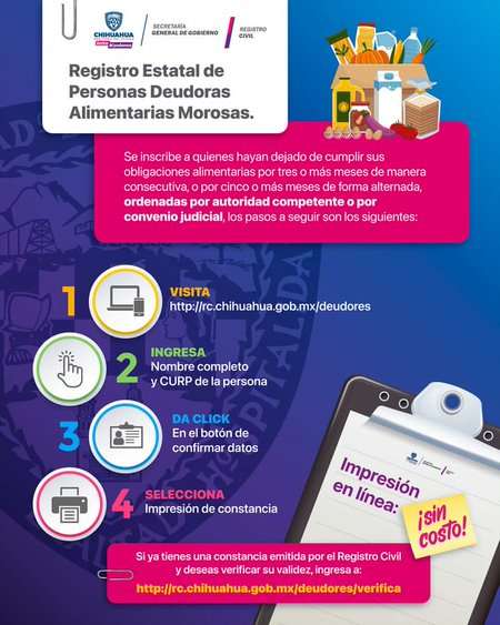 Promueven procedimiento para registro de los deudores alimentarios