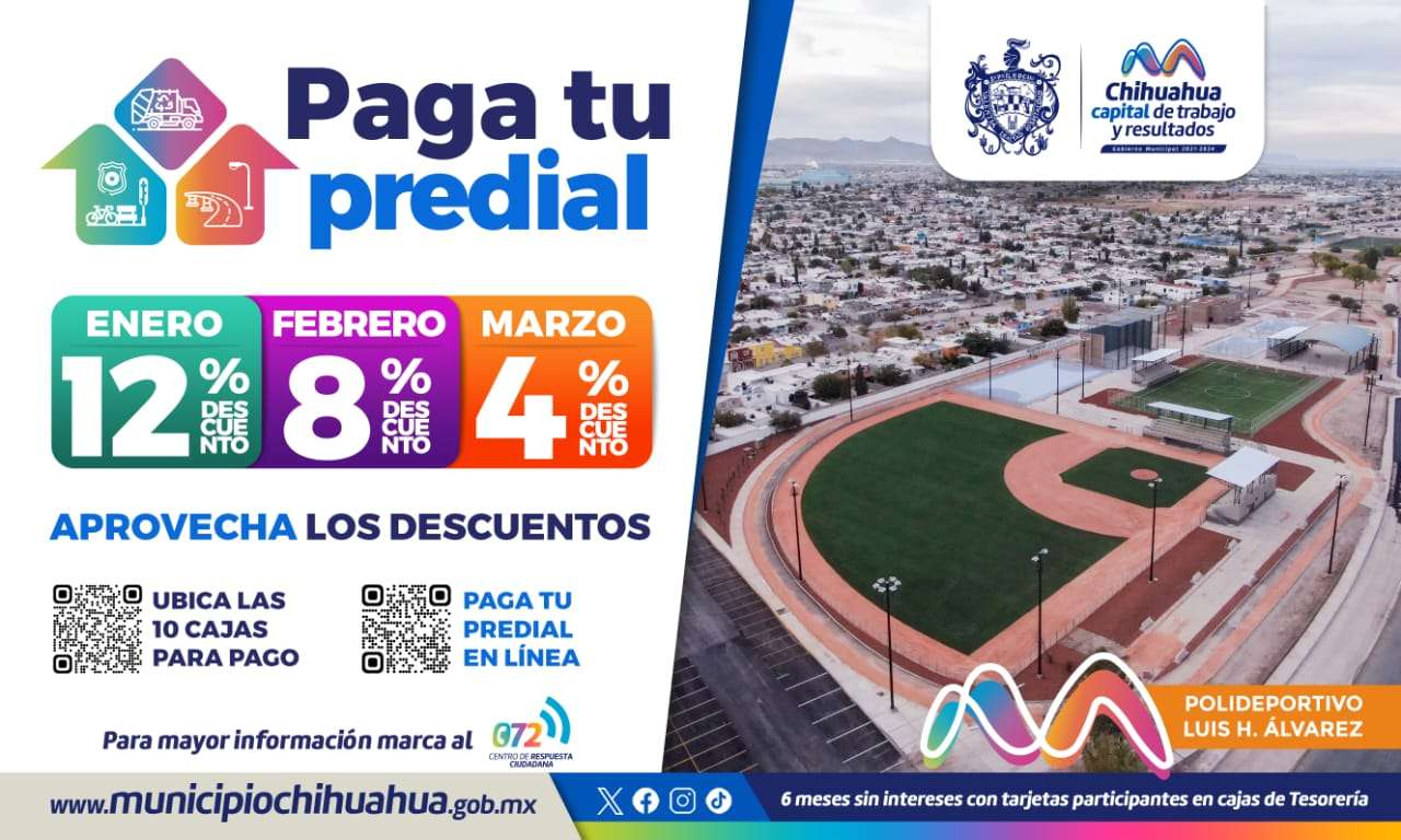 Habrá descuento del 12% en el Predial a partir del 2 de enero
