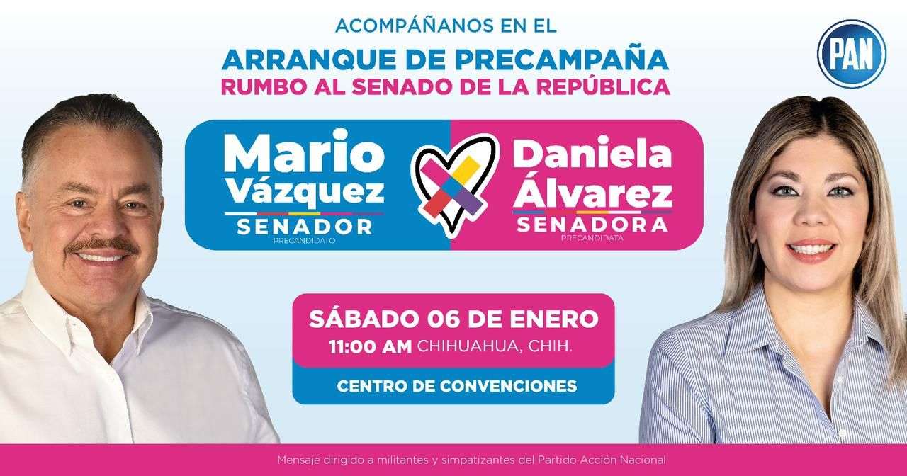 Arrancarán Mario Vázquez y Daniela Álvarez precampaña el 6 de enero 