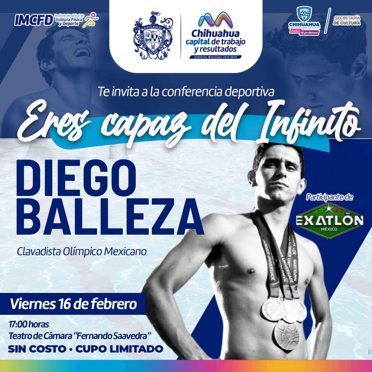 Invitan a conferencia del clavadista Diego Balleza
