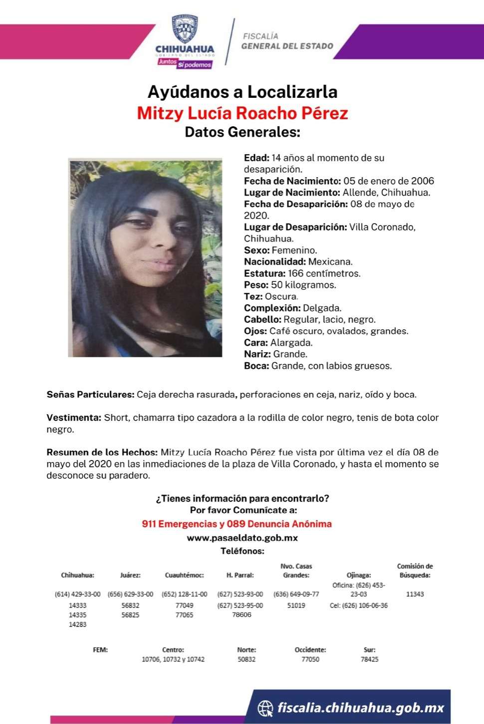 Buscan a Mitzy Lucía; lleva 4 años desaparecida