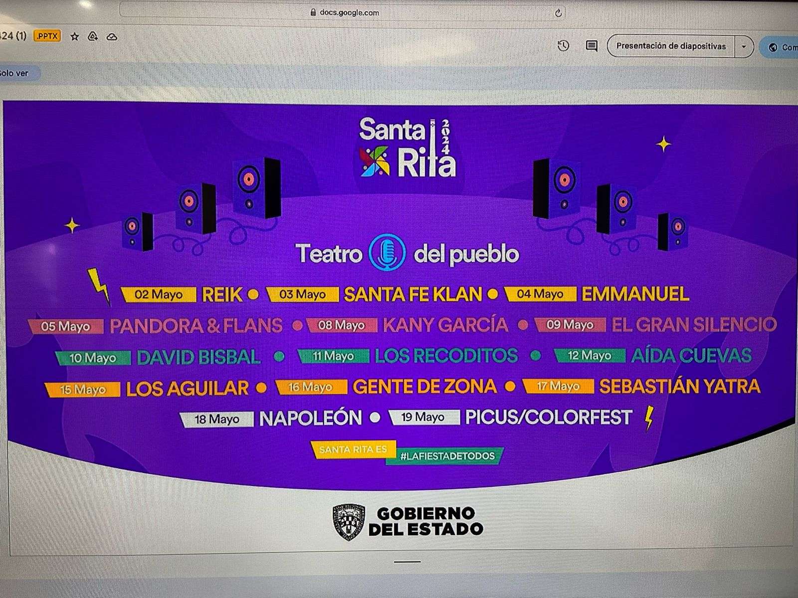 Chécate la cartelera de Santa Rita 2024 Emanuel, Flans, Los Recoditos