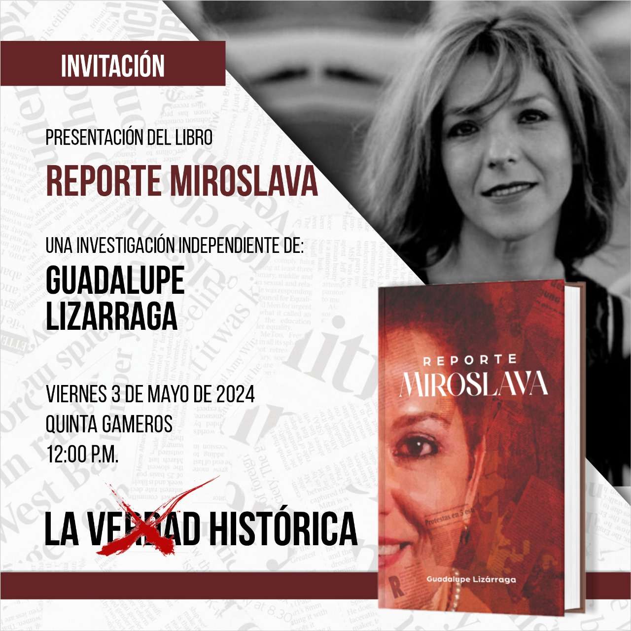 Presentará periodista libro Reporte Miroslava