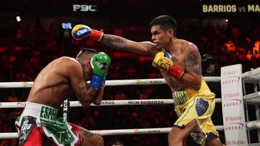 Mario Barrios derrota a Maidana en una emocionante pelea en Las Vegas