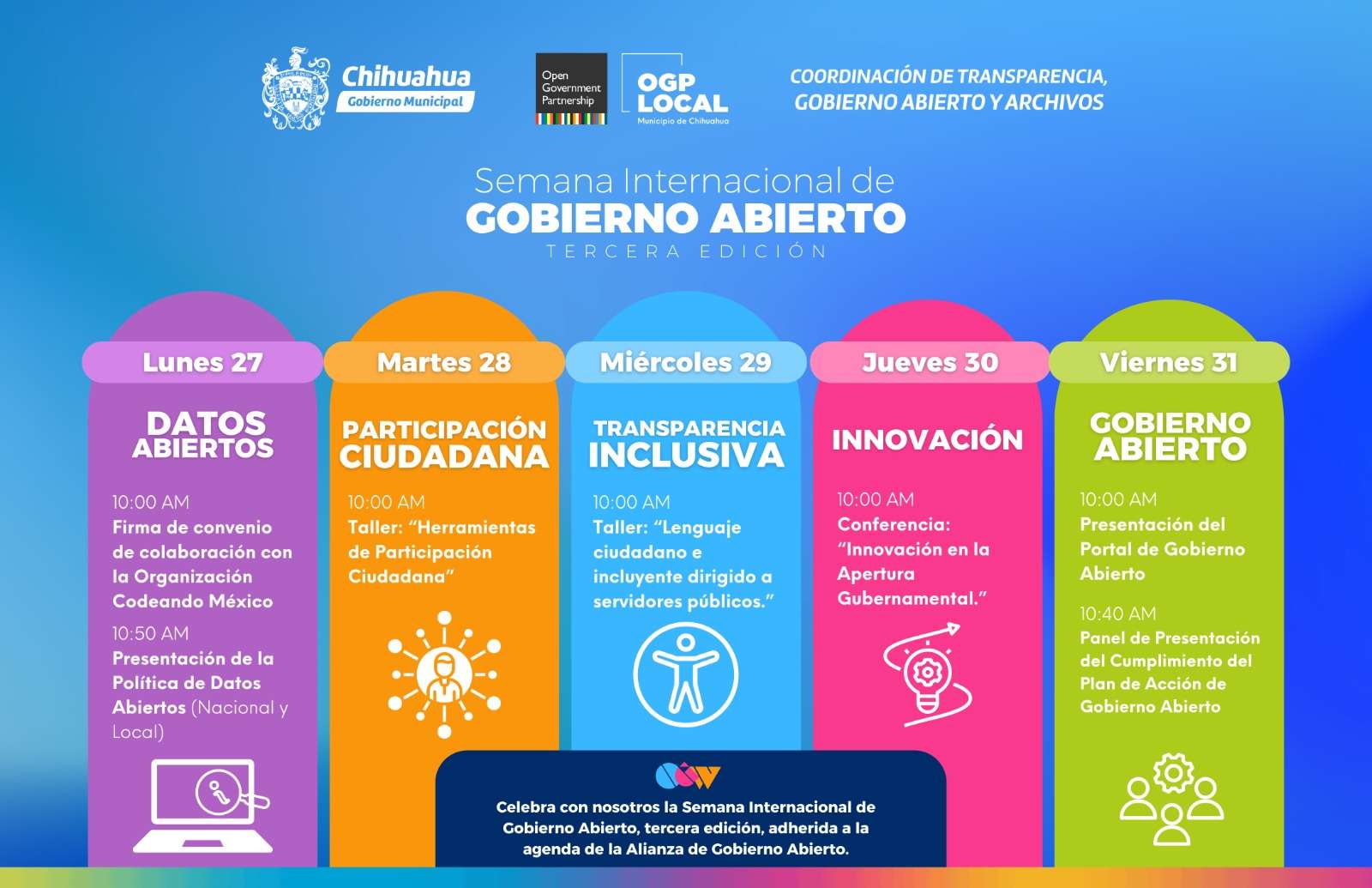 Estas son las actividades que se tendrán en la Semana de Gobierno Abierto 2024