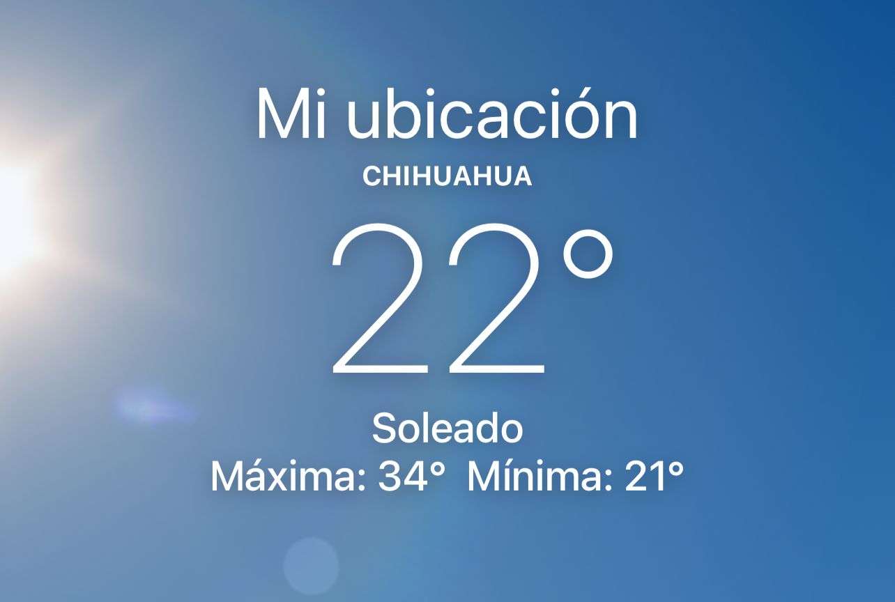 Mañana fresca con temperatura de 22°C