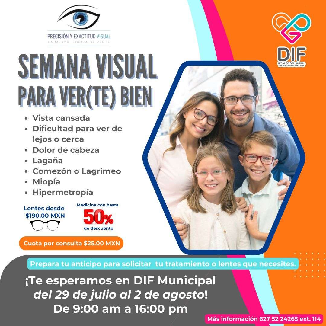 ¡Aprovecha! DIF Parral dará consultas y lentes a precios accesibles