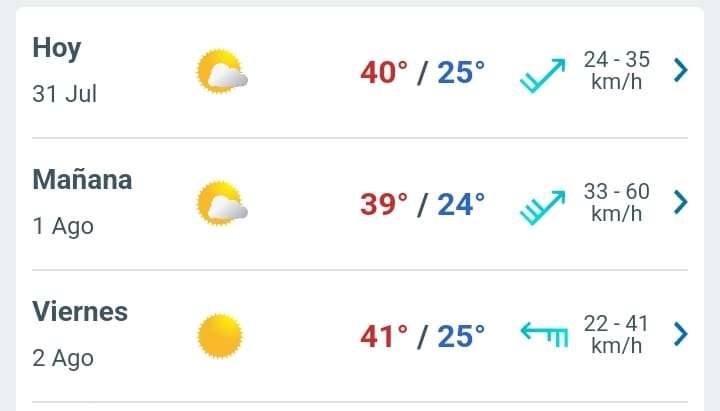 Prevén máxima de 40°C hoy para Juárez 